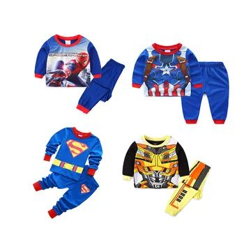 Copil Pijamale Copii, Pijamale Copii Set Băiat Păianjen Iron Man Costum De Pijama Bumbac Desene Animate Pijama Captain America Îmbrăcăminte De Noapte