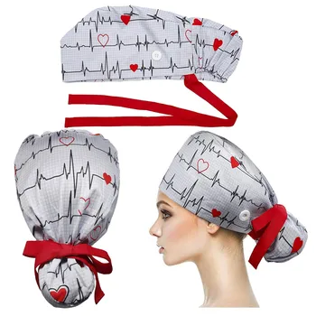 Moda fluture Imprimat cu Buton de pălării asistenta Munca Bufant Cap Turban Cu bandă anti-transpirație Palaria pentru Femei/Bărbați chapeau femme