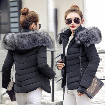 SIJIMZ Geaca de Iarna Femei 2019 iarna cald în jos jacheta femei gros punctul Artificiale Raton Guler de Blană pentru femei sacou haina