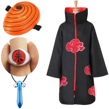 Anime Naruto Akatsuki Costume /Sasuke Uchiha Itachi Costum De Halloween Petrecere De Crăciun Cosplay Mantie Cape Inel De Susținere Cadouri