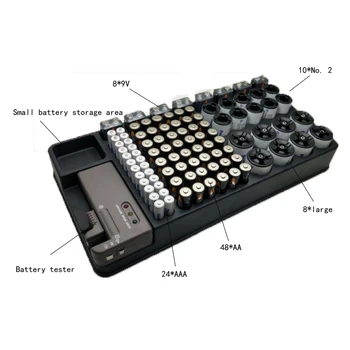 Realmate Baterie de Stocare Organizator Suport Baterie Caz Titularii Battery Checker Pentru AAA, AA, C, D, 9V w/Tester Cutie de Raft