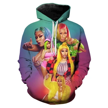 Nicki Minaj 2021 Cântăreț American 3D Imprimate Hanorace Barbati Femei Hip Hop Harajuku Swearshirt O-Gât Bigsize Pulover 2XS-5XL