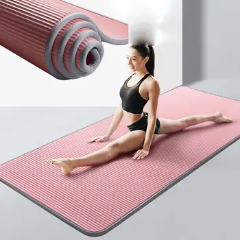 10mm Îngroșat Non-alunecare 183cmX61cm NRB Yoga Mat Pilates Exercitii de Fitness de Înaltă Calitate, fără Gust Pilates Yoga Tampoane X397D
