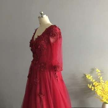 New Sosire V Gatului maneca Lunga arabă rochie de seara 2021 Aplici Dantelă rochii de seara abiye gece elbisesi Formale rochie de petrecere