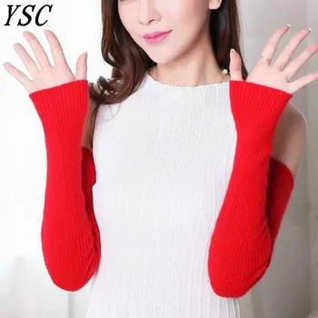 YUNSHUCLOSET Fierbinte Vânzări femei Cașmir tricotate mănuși de sex feminin 40cm, 50cm 60 cm lungime braț Manusi de Înaltă Calitate, Transport Gratuit