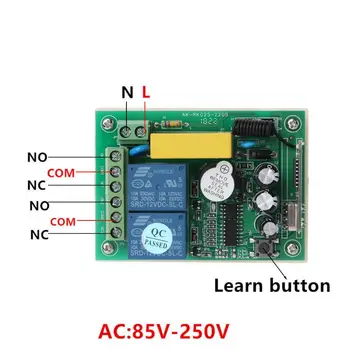AC 220V 2 buc 433Mhz RF fără Fir de Control de la Distanță Comutator 2CH Releu Modulul de Receptor AXYB