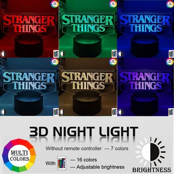 American De Televiziune Web Serie De Lucruri Ciudate Led Lumina De Noapte În 7 Culori Schimbare Senzor Tactil Dormitor Veioza Lampa De Masa Cadou