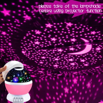 Cadouri pentru Copii de rotație Stele Cerul Înstelat LED Lumina de Noapte Proiector Luna Baterie Lampă de alimentare USB Dormitor Lampa de birou Lampa de Proiecție