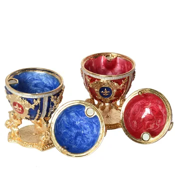 New sosire rusă MINI ou w leu caseta de bijuterii ou de Paște bejeweled breloc cutie de metal de masă de colectie cadouri