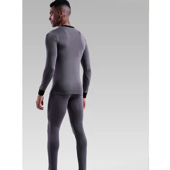 Om de afaceri Sexy V-neck Lenjerie de corp Termice Costume Modal de Calitate pentru Bărbați Moale, Dar Aproape-Montaj Bottom Topuri și Pantaloni Set