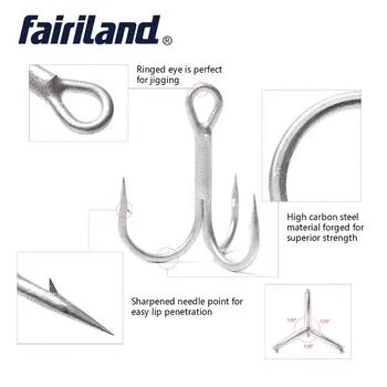Fairiland 10buc/lot de Pescuit Cârlig Înalte 2# 4# 6# 8# de Argint finisaj Mat Oțel Carbon de Înaltă punct ascuțit rotund îndoiți ghimpată Cârlige