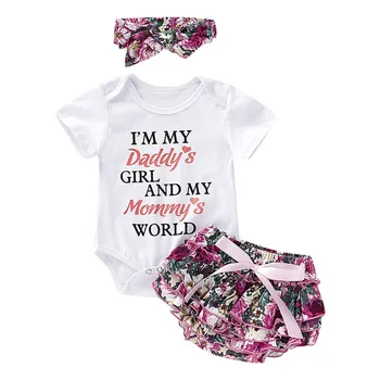 2020 Copil Nou-născut Fete, Haine Nou-născut Fată Costum Romper Pantaloni+ Bentita Tinuta 3pcs Set Copil copil Copil Haine de Fete