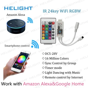 Mini Wifi RGB/RGBW+24k Controler De Alexa Google de Telefon de Acasă de Control iOS/Androi pentru 5050 3528 Banda