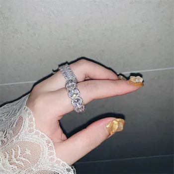 Super Stralucind Uri de Lux Bijuterii Argint 925 Picătură de Apă AAAAA Cubic Zircon Femei din Partid Nunta Logodna Inel de Trupa