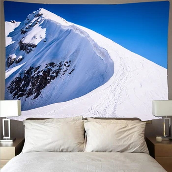 Munte de zăpadă, lac, peisaj tapiserie mare tapiserie arta psihedelică perete montate prosop de plajă fibre de poliester subțire yoga