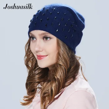 Joshuasilk Noi Femei Toamna Iarna Angora Tricotate Pălărie Cald Moda Bijuterii