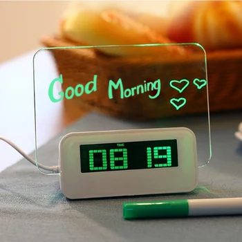 Ceas cu Alarmă Digital cu LED Despertador Fluorescente Cu un Mesaj de Bord Multifuncțional Luminos Ceas de Masa Cadou Poate Scrie și desena