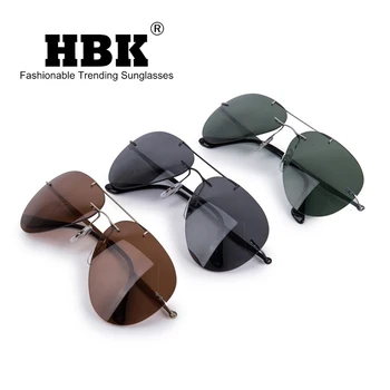 HBK 2019 fără ramă Pilot Polarizat ochelari de Soare Ultralight fără ramă de Conducere Pilot ochelari de Soare Oculos De Sol UV400 Cadou PM0077