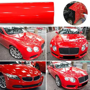 1Roll Super Gloss Roșu de Vinil Masina Împachetări Auto Lucioasa Rosu Folie Auto Folie de Film Vehicul Autocolant 30 X 152cm