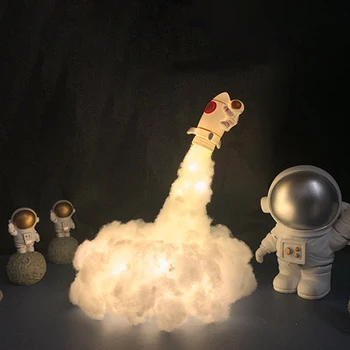 Ziua îndrăgostiților 3D Noi Astronaut Racheta Model LED Lumina de Noapte Speciale Rafinat Lampă de Masă Buton Baterie Dropshipping