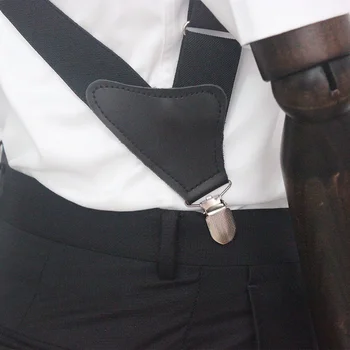 3,5 cm Lățime Egală Arma Bretele Ortopedice Mirele Toc Suspensor 2 Clip-On Bretele Bretele Elastice Pentru Barbati Adulți de sex Masculin