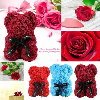 Ziua Îndrăgostiților Cadou Rose Urs Conserve De Flori Artificiale Flori De Trandafir Decor Petrecere De Ziua Decor Nunta Cadouri Prietena