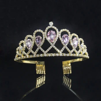 Carddoor NOU Coroana de Cristal Mireasa banda de Susținere Accesorii de Par de Nunta de Aur Argint placat cu Fete Diademe Femei la Modă de Păr Bijuterii