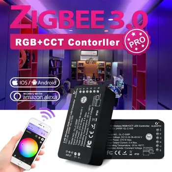 GLEDOPTO ZIGBEE3.0 RGBCCT Benzi cu LED-uri Controler ZLL Compatibil APP Voce RF Control de la Distanță Accesorii si Piese de Control de la Distanță