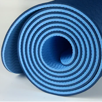 6Mm Tpe Două Culori Non-Alunecare Mat Yoga Mat de Sport 183x61Cm Sală de Fitness Acasa fara Gust Mat Albastru