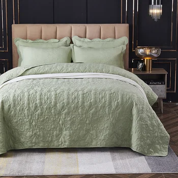 Noi de Lux de Culoare Solidă Bumbac Matlasat Quilt Pătură Confortabil Saltea Tatami Cuvertură de pat lenjerie de Pat Pat Acoperă Pernă #/