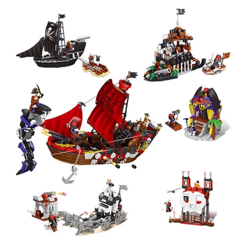 Corabie de pirați Bloc Escorta Flota Păzi Castelul Scenă de Luptă Mini Model Cărămizi de Învățământ Jucărie pentru Copii