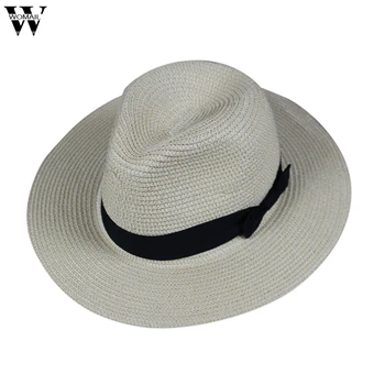 Womail Pălărie 1 BUC Capac Femei barbati Wide Brim Fedora de Paie Pălărie Plajă UV UPF 50 de Barbati Femei capac 20190825