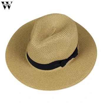 Womail Pălărie 1 BUC Capac Femei barbati Wide Brim Fedora de Paie Pălărie Plajă UV UPF 50 de Barbati Femei capac 20190825