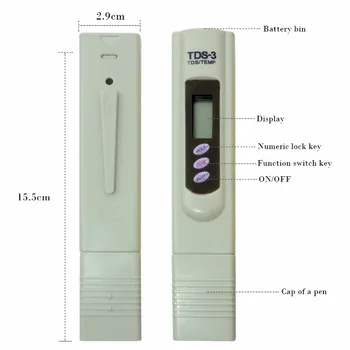 Yieryi Nou Venit 1 buc pH-Metru 2 Și 1 buc TDS-3 Metru Tester Acvariu de Apă Piscină Vin Urina Ajunge Instrument