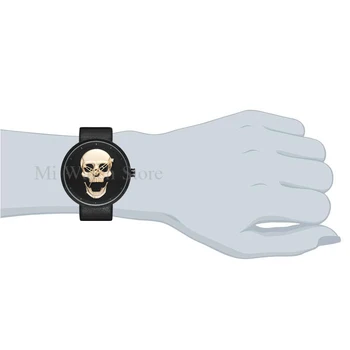 Craniu 3D Ceas pentru Bărbați și Femei de Lux Renumite Brand Steampunk Grava Plasă de Oțel din Piele Cuarț Mens Cupluri Ceasuri de mana Ceas