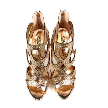 Primavara-Vara pentru Femei Pantofi Peep Toe Sandale cu Toc Stras Decorare Acoperire Toc Stil Roman Partid Rochie de Pantofi Aimirlly