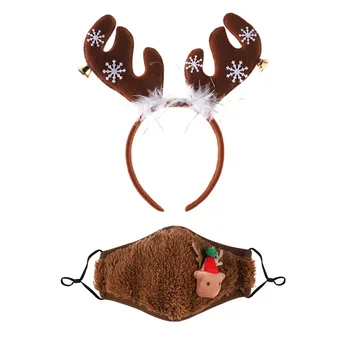 Craciun Cald Iarna Pălărie Moș Crăciun Barba Alba Masca de Fata cu Pălărie de Crăciun Set de Măști de Gura Elan Cerc Păr Set Cadou de Crăciun