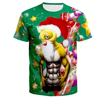 2019 Nou crăciun de Moda t-shirt Alpaca și Moș Crăciun 3D Imprimate Vara Tricou Cosplay costum Harajuku Unisex Teuri topuri