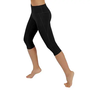 Nou Stil Pentru Femei Pantaloni De Yoga Sală De Sport De Antrenament Jambiere De Fitness De Funcționare Stretch Pantaloni Cu Buzunar O Jumătate De Lungime De Moda Slab 2019