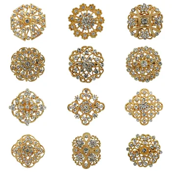 WEIMANJINGDIAN o Mulțime de 12 Bucăți de Pietre de Cristal Floare Broșă Ace Set pentru DIY Buchet de Nunta Seturi de Bijuterii Accesorii