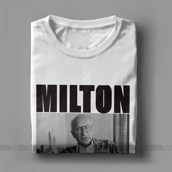 Milton Friedman Epocă Barbati Tricou Casual din Bumbac Imprimat Teuri Plus Dimensiune Alb cu Mânecă Scurtă Gât Rotund Bluze T-Shirt pentru Bărbați