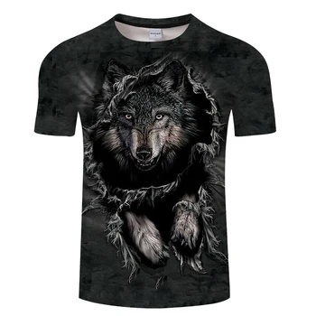 Wolf 3D Print t camasa Barbati Femei tricou de Vara Amuzant Maneci Scurte O-gât Topuri&Tee Streetwear Negru Clasic Picătură Navă ZOOTOP URS