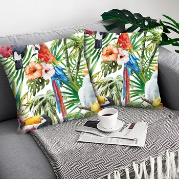 Flori Capac Pernă pernă decorative plante Tropicale papagal față de pernă pernă față de Pernă Decorative pentru canapea Pillowcover