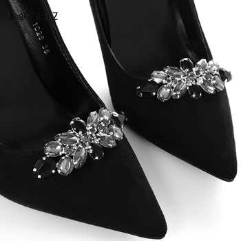IngeSight.Z 2 Bucăți De Sticlă Elegant Burghiu Decor De Pantofi Pentru Femei De Moda Brățară Farmec Pantof De Cristal Clip Nunta Bal Accesorii