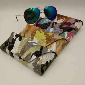 Imixlot Trendy Camuflaj ochelari de Soare Cazul Cutie Ochelari PU Ochelari de Cazuri Bărbați Portabil Ochelari de Container