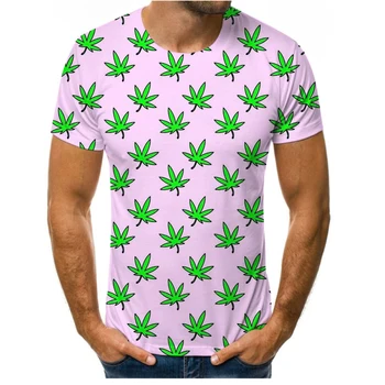 Bărbați și femei cuplu tricouri culoare solidă 3D de imprimare T-shirt de flori de plante model de imprimare pentru bărbați și femei de fotografiere planta T-