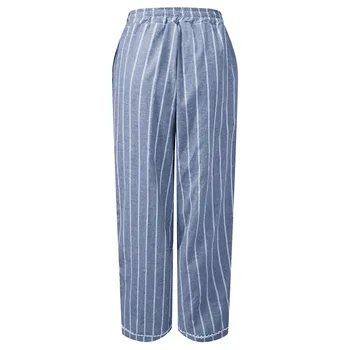 Femei pantaloni casual Lenjerie Pantaloni pentru Femei de Moda Siret-Up Sport Solid Stripe Ușor de Imprimare casual Pantaloni Largi 4