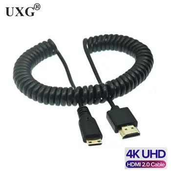 OD 3.0 mm Mini HDMI-Hdmi Cablu Spiralat cu HDMI 2.0 La Micro Hdmi și Hdmi Întinde de Primăvară Curl Flexibil Subțire, Cabluri 2k Hd 4k @60hz