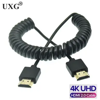 OD 3.0 mm Mini HDMI-Hdmi Cablu Spiralat cu HDMI 2.0 La Micro Hdmi și Hdmi Întinde de Primăvară Curl Flexibil Subțire, Cabluri 2k Hd 4k @60hz
