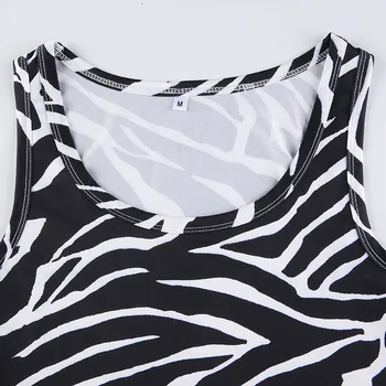 Zebra de Imprimare Rezervor de Top fără Mâneci Femei Casual de Vara Moda Crop Top Doamnelor Moda anilor ' 90 Mini Vesta de sex Feminin Streetwear